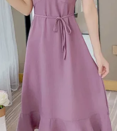 裙子—紫色法式长裙夏/半身长裙白色淑女 感...
