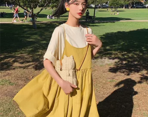 可盐可甜连衣裙女夏2020新款法式显瘦裙子...