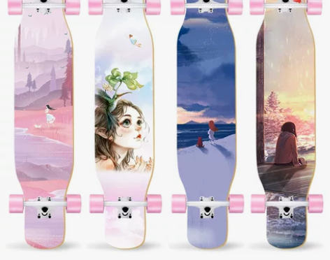 滑板初学者女生滑板专业板长板古风成人成年四...