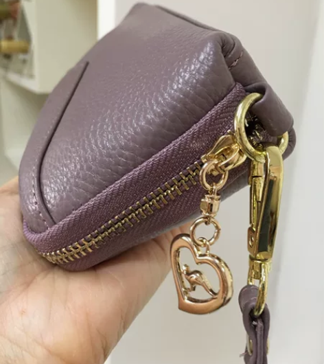 真皮女士手包粉色大容量手拿包钱包全新包邮 ...