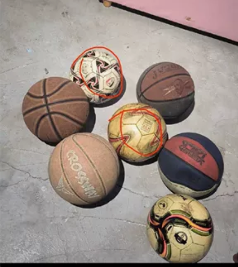 篮球，足球?，20一个带走，鱼洞中学这边自...