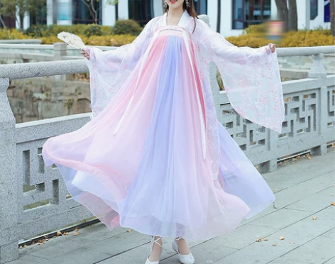 春樱汉服女改良学生齐腰齐胸仙女襦裙袖衫中国...