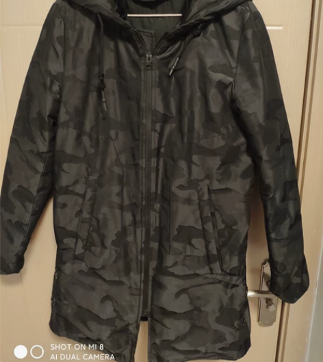三福实体购入，中长款迷彩服外套M码，衣长8...