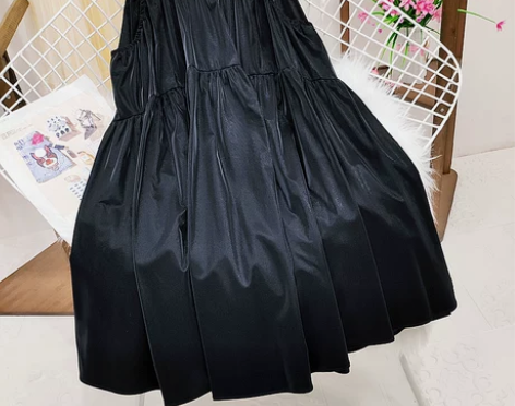 时尚气质口袋半身裙女秋冬2021新款高腰褶...