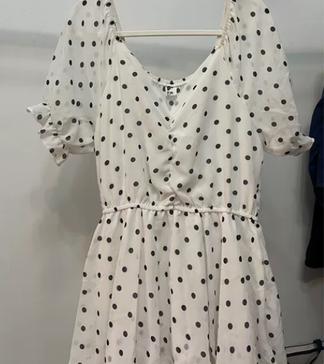 【科幻万物】波点蛋糕裙  腰部有点染色淡粉...