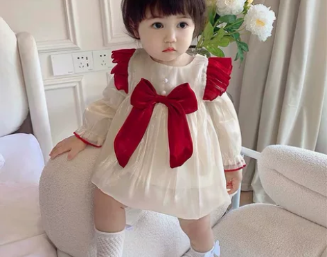 女宝宝周岁礼服裙春秋女童生日连衣裙婴儿秋装...