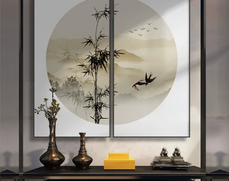 装饰画茶室新中式挂画餐厅