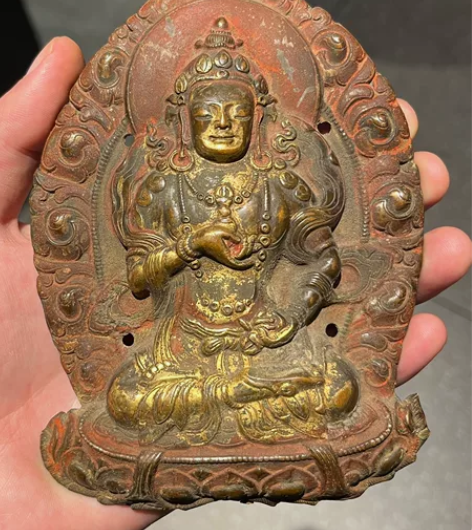 西藏 清代 金刚萨垛佛像 鎏金老佛像 ch...