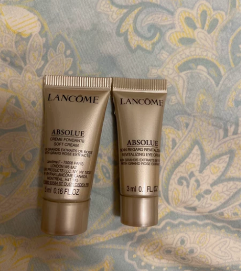 兰蔻菁纯乳霜5ml,眼霜3ml 感兴趣的话...