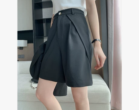 VISEMAN 西装短裤女夏季宽松薄款显瘦...