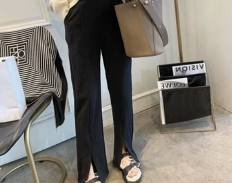 裤子女冬季加绒2022新款女装时尚高腰显瘦...