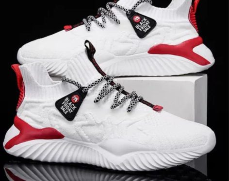 新款男鞋休闲鞋子男运动鞋飞织透气跑步鞋跨境...