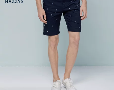 Hazzys哈吉斯短裤潮流夏装五分裤男士修...
