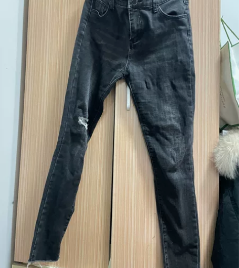 碳黑色加薄绒牛仔裤 不退不换