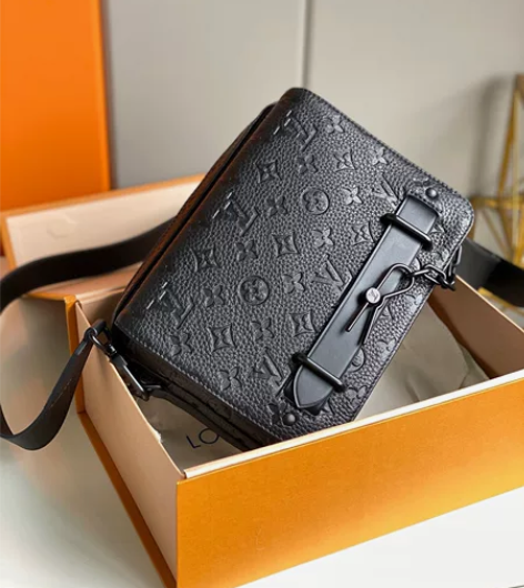 LV男士邮差包经典款男士lv斜挎包单肩包黑...