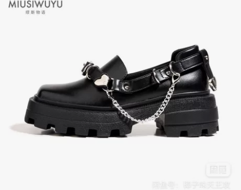 缪斯物语复古玛丽珍鞋黑色2022夏季薄款日...
