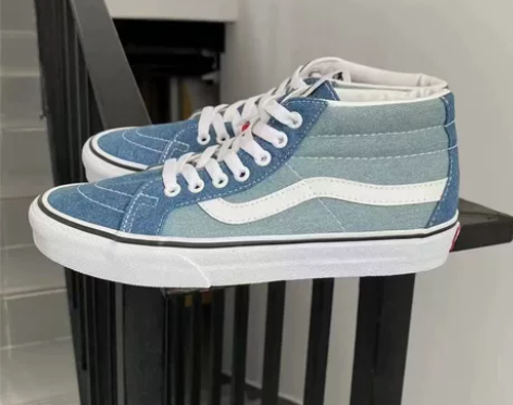 乐VANS SK8-Mid牛仔蓝 上脚百搭...