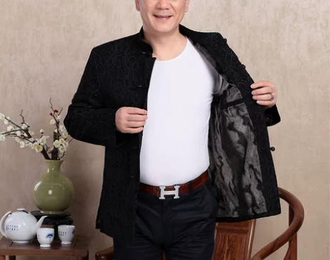 冬季唐装男棉衣加厚加绒棉袄中老年人男装爸爸...