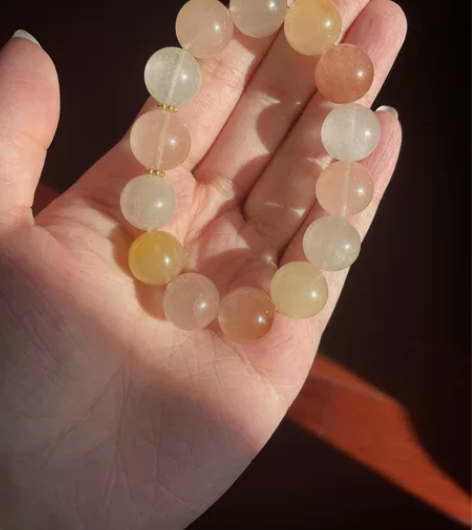 天然水晶彩兔毛手串~马卡龙糖果色兔毛手串~...