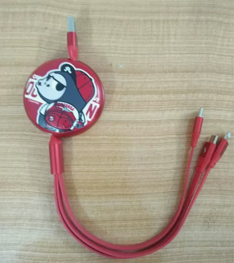 抽拉式数据线三合一充电线 一拖三充电线便携...