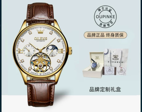 瑞士认证正品牌手表男士机械表全自动男款潮流...