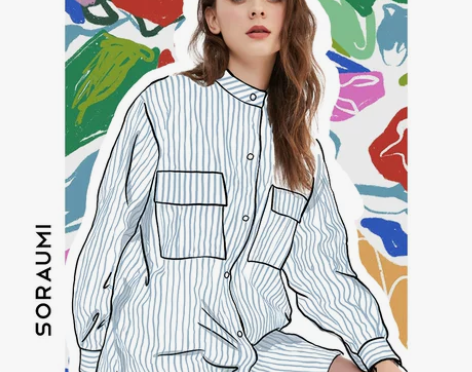 【九禾腻子联名】衬衫女极简风设计经典蓝白条...