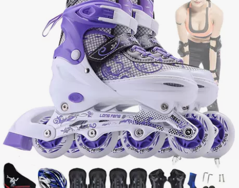 隆峰溜冰鞋成人成年旱冰鞋滑冰儿童全套装单直...