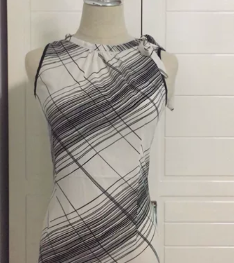 vintage古着港风连衣裙 胸围100以...