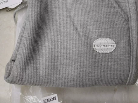 全新包邮 大码高腰华夫格羊羔绒裤子男冬季加...