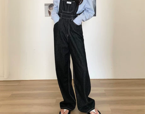 背带牛仔裤 牛仔背带裤小个子cozyday...