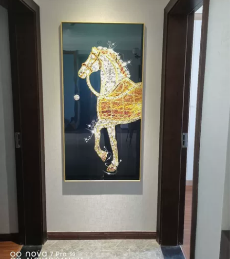 金属拉丝边框晶瓷晶钻立体工艺画！70宽14...