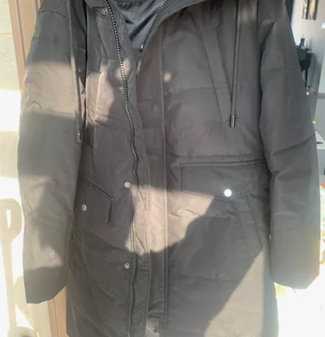 男士羽绒服175L码;中长款,很暖和,有一...
