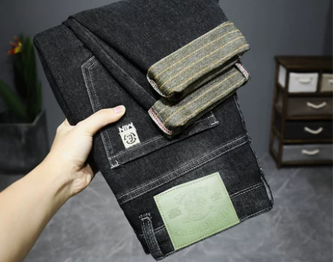 高级感包边牛仔裤男秋季2022年新款男士潮...