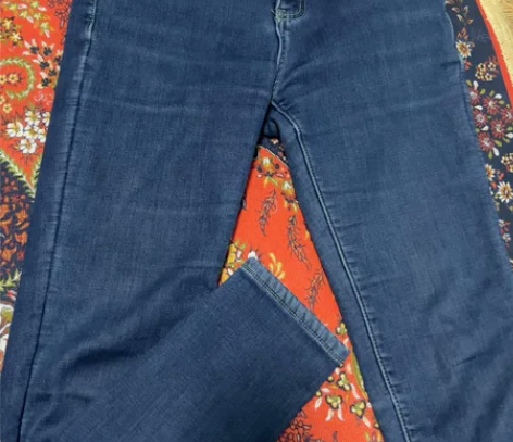 秋冬深蓝色高腰厚绒加绒修身紧腿长裤牛仔裤 ...