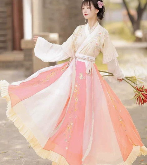 妃亦坊原创汉服女【蝶悦色】晋制半臂中国风交...