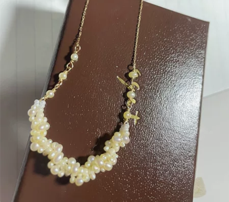 绝版日本agete珍珠项链，K10的，珍珠...