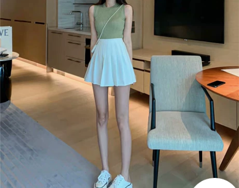 网红百褶裙女高腰a字半身裙显瘦减龄2020...