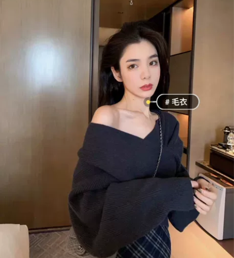 原价149很暖和很显白的辣妹风毛衣，搭配高...