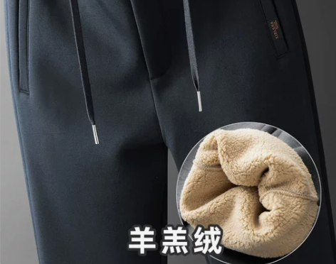 休闲裤男 休闲裤长裤羊羔绒裤子男秋冬款保暖...