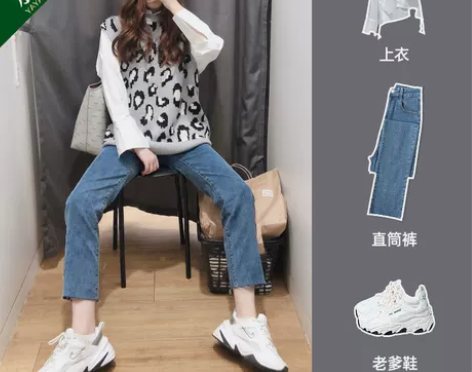 直筒牛仔裤女裤2022年新款高腰显瘦黑色小...