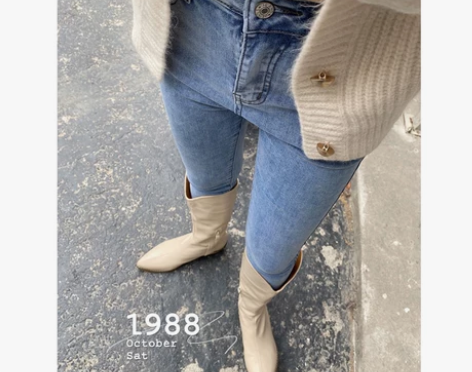 秋冬毛边牛仔九分裤高腰显瘦紧身小脚薄绒八分...