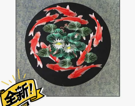 苏绣成品绣片布料客厅画苏州刺绣画玄关餐厅荷...