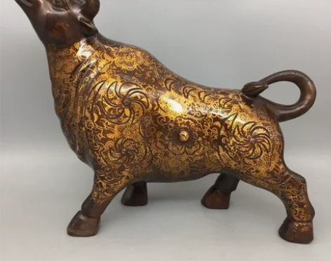 铜牛摆件全铜牛工艺装饰品招财办公桌室客厅风...