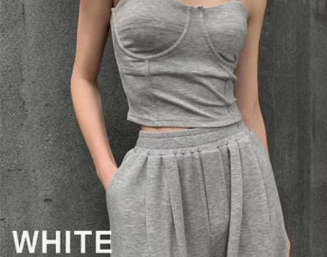 white韩版新款小众修身吊带背心女202...