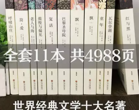 世界十大名著无删减原著小说课外书籍飘巴黎圣...