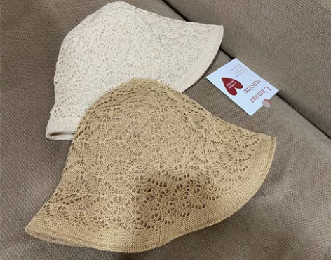 百搭纯色蕾丝针织渔夫帽,好好看,春款,就一...