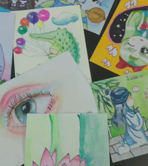 学生美术作品，动漫，素描，色彩，彩铅，儿童...