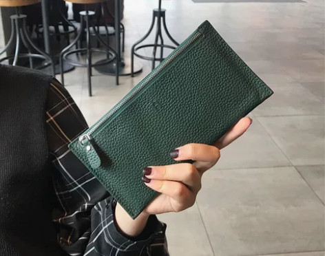 真皮钱包女士长款2020新款小众设计网红简...