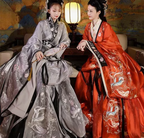 衔泥小筑 汉服 四美 西施 灰色晋制 齐腰...