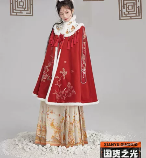 七月夕国风大典走秀款 瑞雪 明制华丽流苏绣...